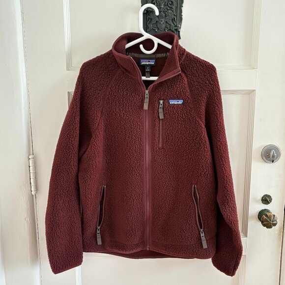 Patagonina Men's Retro Pile Fleece Jacket | Maroon/Burgundy - Picture 1 of 3
